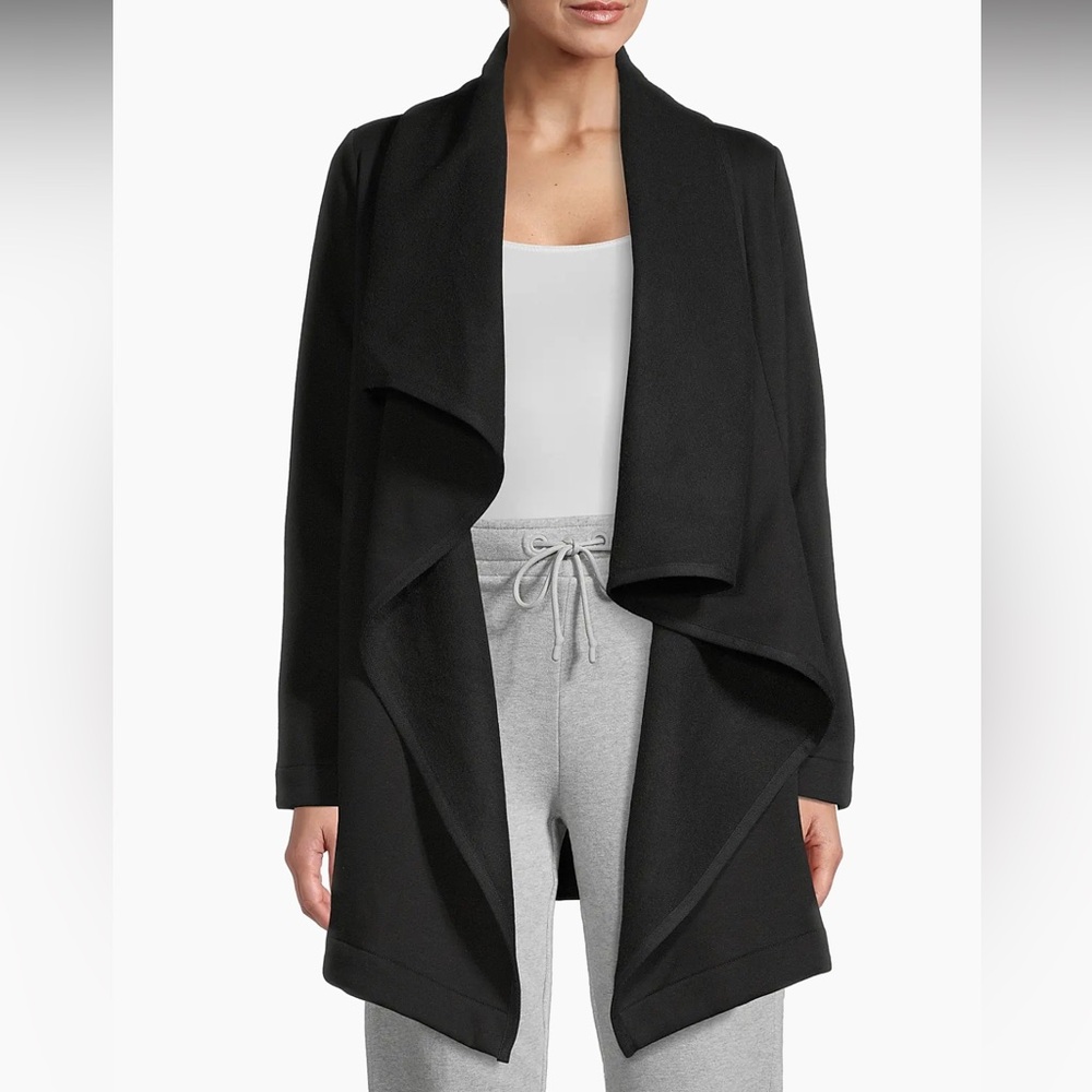UGG Janni Fleece Blanket Cardigan Black Cotton Blend Oversized Size XS